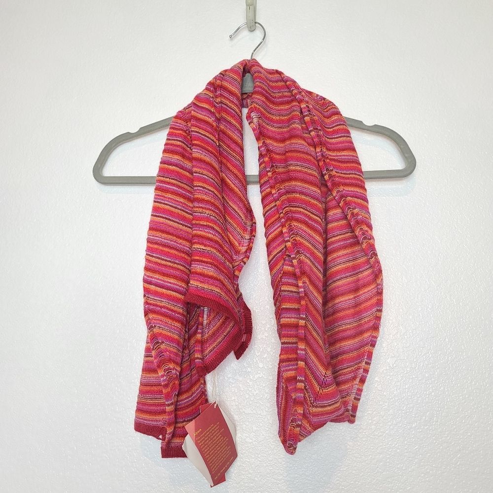 KUNA 100% Baby Alpaca Nia Chalina Punto Multicolor Scarf NWT